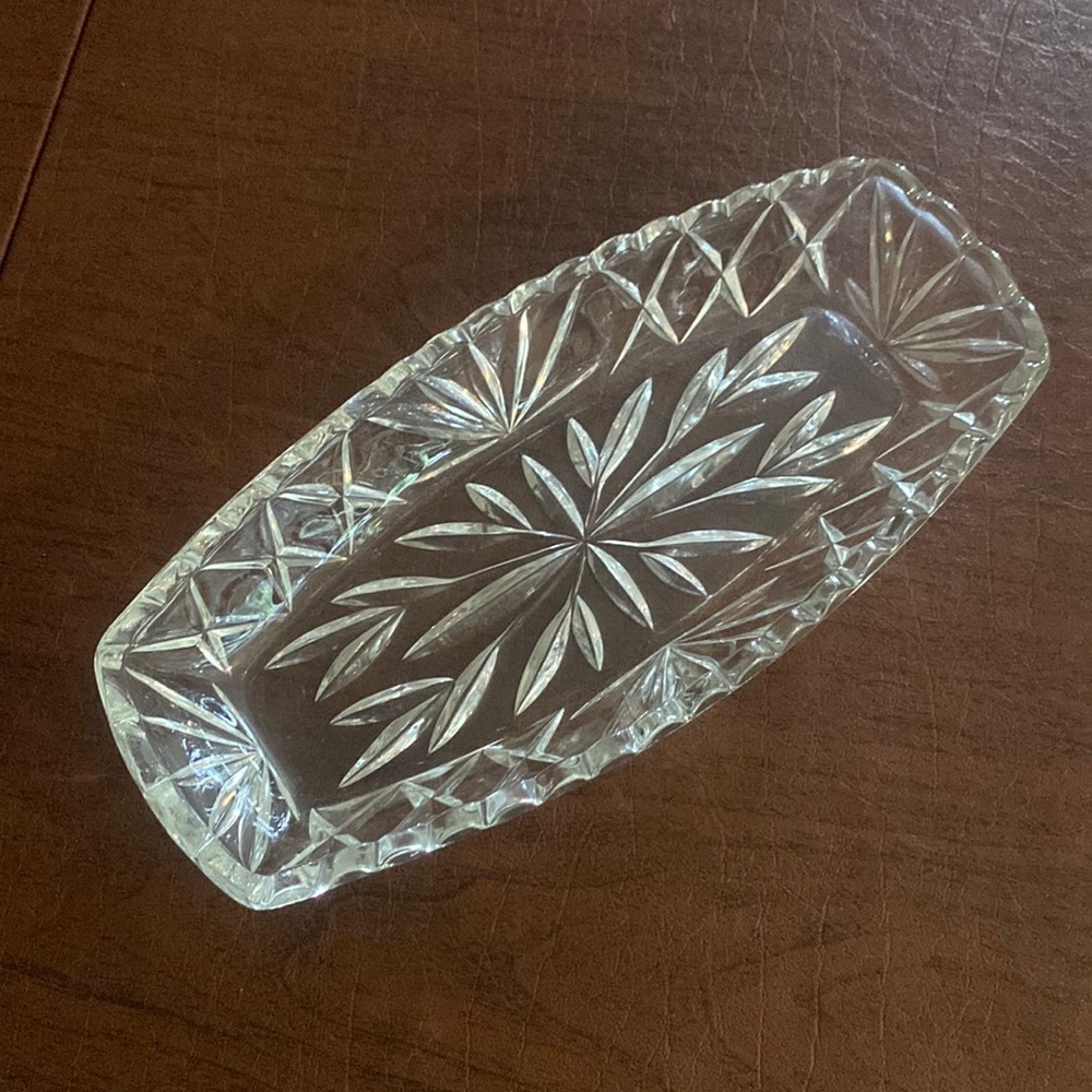 Hazel Atlas Crystal Pressed Glass celery relish pickle vintage clear EUC 9.5 in